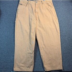 Southpole Carpenter Pants Men's 44 Tan Duck Canvas Baggy Wide Leg Y2K Streetwear